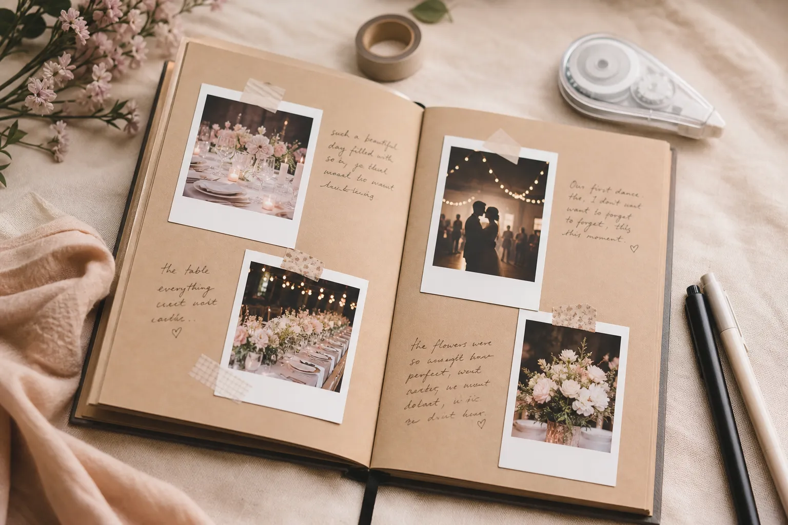 Album polaroidowy jako księga gości wesele — zdjęcia instax z wpisami gości